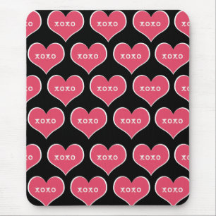 Pink Heart XOXO Mousepad