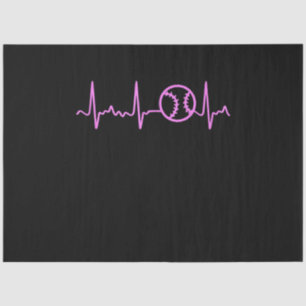 Pink Heartbeat Baseball Breast Cancer Awareness Tissue Paper