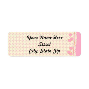 Pink HeartEyelet Background Return Address Sticker