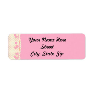 Pink HeartEyelet Background Return Address Sticker