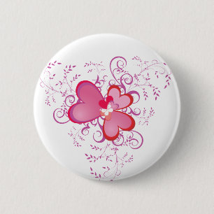 Pink Hearts 2 Inch Round Button