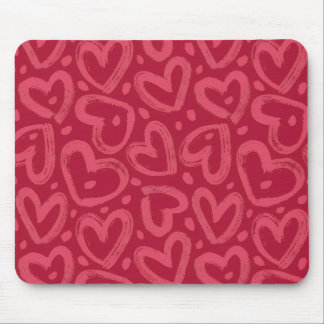 Pink Hearts Aesthetic Mouse Pad
