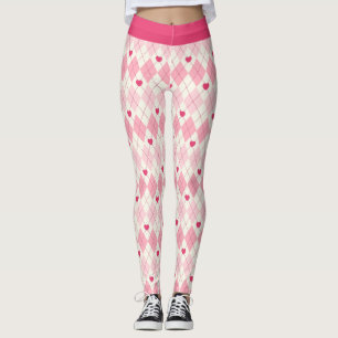 Pink Hearts and Diamonds Leggings