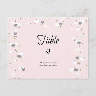 Pink Hearts and Dots Table Seating Card