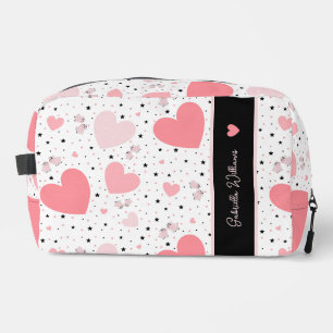 Pink hearts and piggy dopp kit