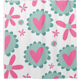 Pink Hearts And Pink Flowers Pattern