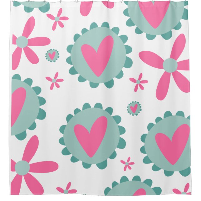 Pink Hearts And Pink Flowers Pattern (Front)