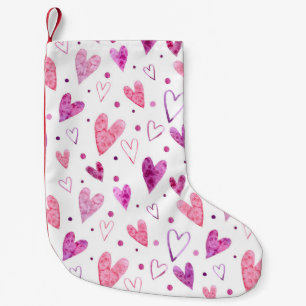 Pink Hearts and Polka Dots: Romantic Delight. Small Christmas Stocking