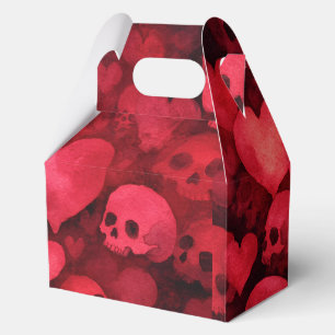 Pink Hearts And Skulls Favor Box