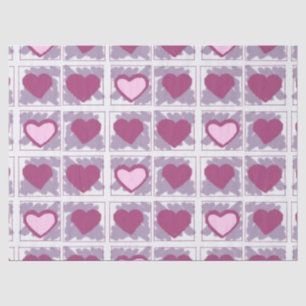 Pink Hearts and Squares Love Xoxo Tissue Paper