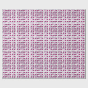 Pink Hearts and Squares Love Xoxo Wrapping Paper