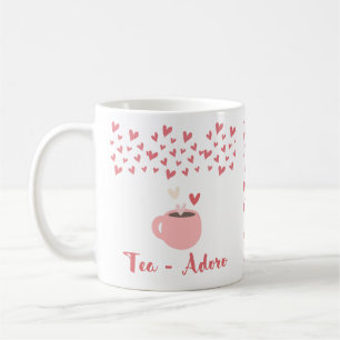Pink   Hearts   Background    Tea - Adoro Coffee Mug