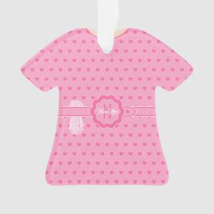 Pink Hearts Belted Pink Dress Figurine TShirt Ornament