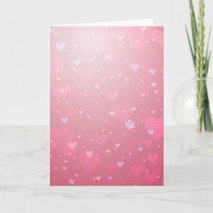 Pink Hearts Bokeh Love Card