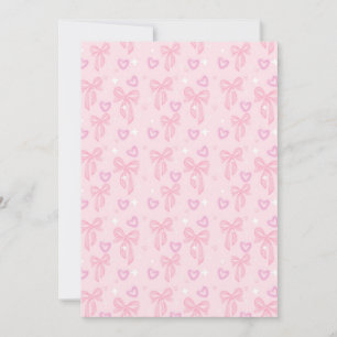 Pink Hearts & Bows Invitation