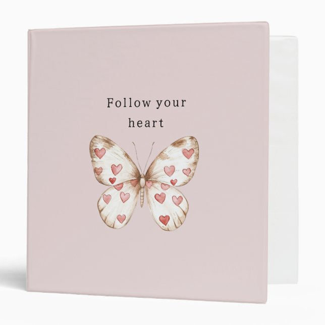 Pink Hearts Butterfly Binder (Front/Inside)