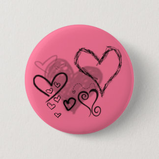 Pink Hearts Button