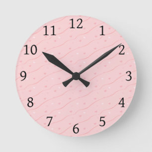 Pink Hearts Clock
