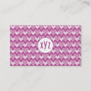 Pink Hearts custom business cards