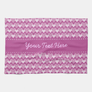 Pink Hearts custom kitchen towels