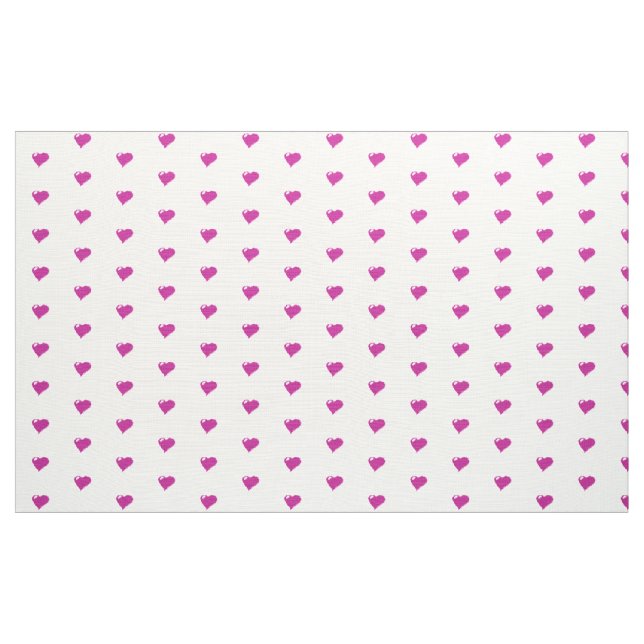 Pink Hearts Custom Polyester Weave  Fabric (Yard)