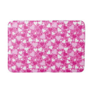 Pink Hearts Design for Breast Cancer Awareness Bath Mat
