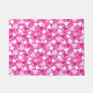 Pink Hearts Design for Breast Cancer Awareness Doormat