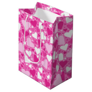 Pink Hearts Design for Breast Cancer Awareness Medium Gift Bag
