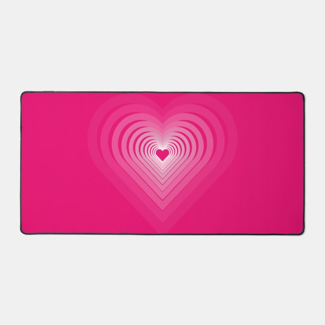 Pink Hearts Desk Mat (Front)