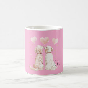 Pink Hearts Dog Love Coffee Mug