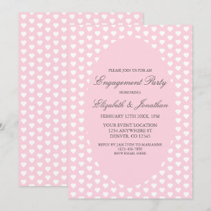 Pink Hearts Engagement Party Invitation