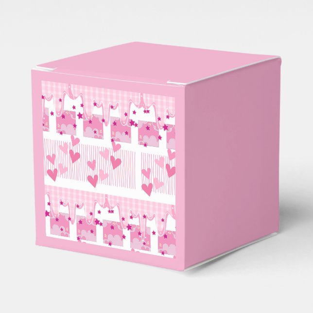 Pink Hearts Favor Box (Front Side)