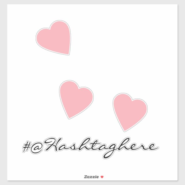 Pink Hearts Floating  Name  Script Car Decal (Sheet)