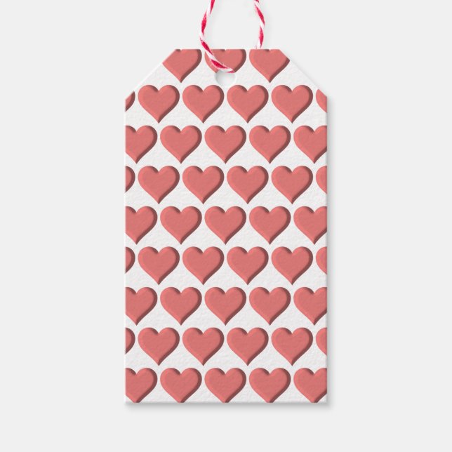 Pink Hearts Gift Tags (Front)