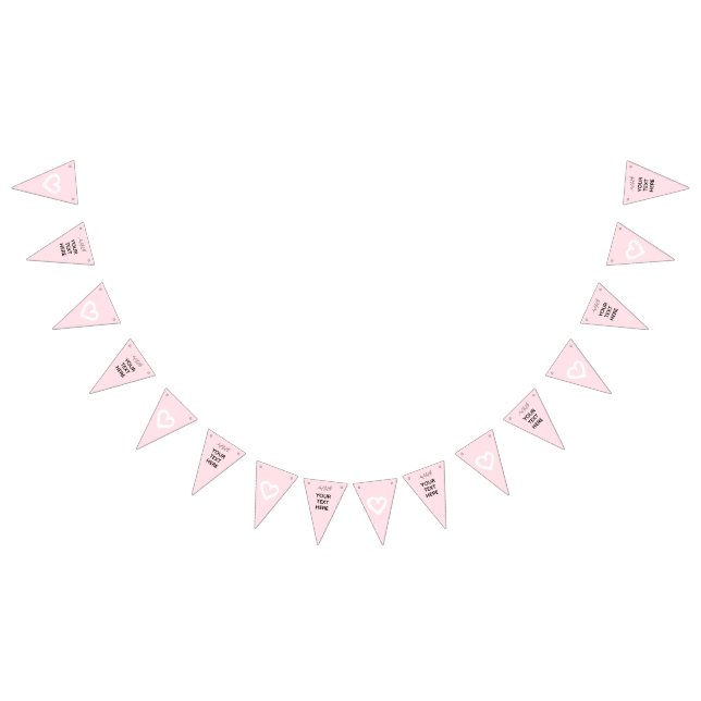 Pink Hearts girl Bachelorette Party Bunting Flags (All)