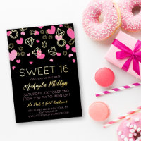 Pink Hearts & Golden Gems Sweet 16