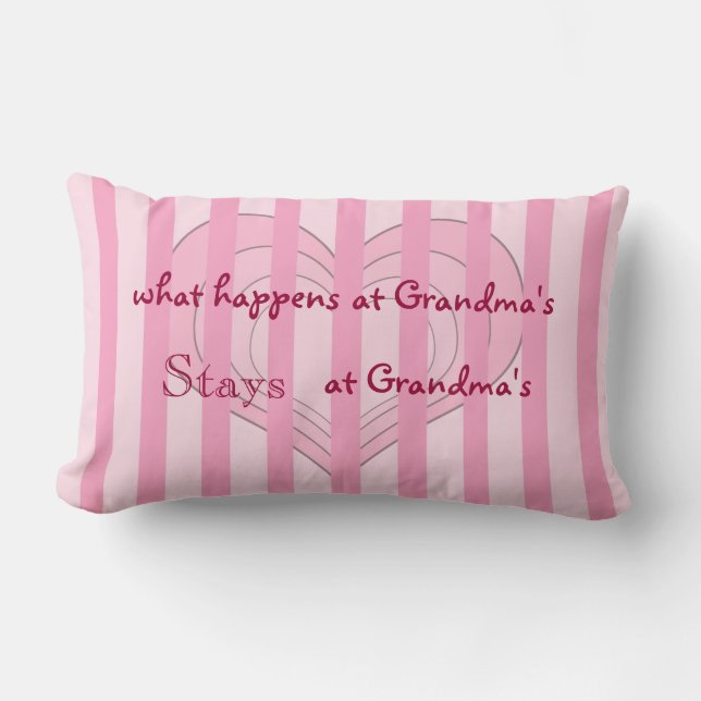 Pink Hearts Grandma Throw Pillow (Front)