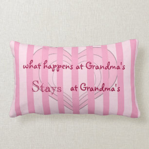 Pink Hearts Grandma Throw Pillow