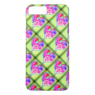 pink hearts green diamonds iPhone 8 plus/7 plus case