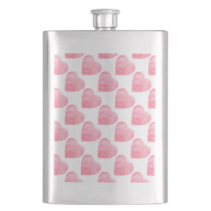 Pink Hearts Hip Flask