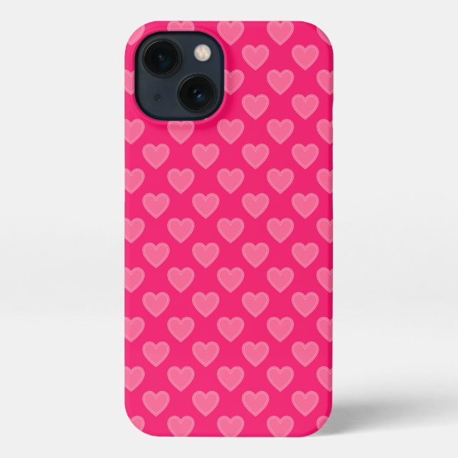 Pink Hearts iPhone Case (Back)