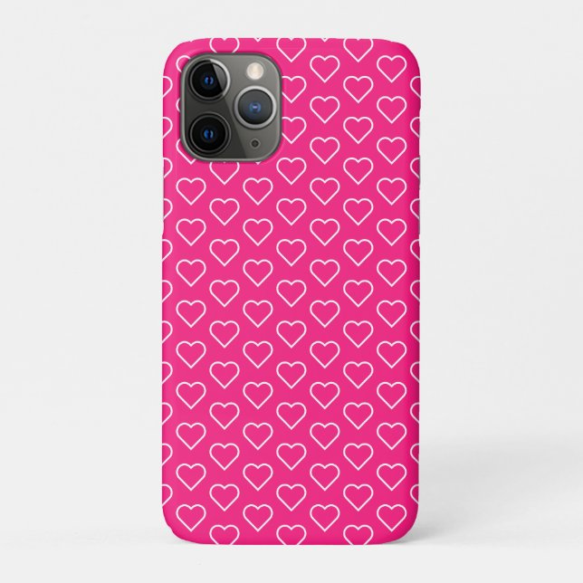 Pink Hearts iPhone Case or Choose Color (Back)