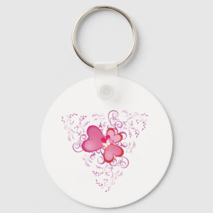 Pink Hearts Keychain