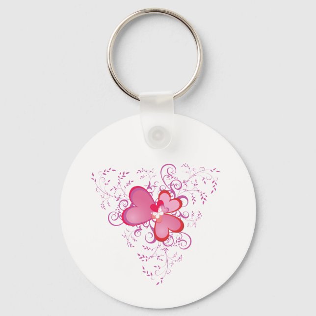 Pink Hearts Keychain (Front)