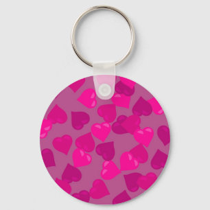 Pink Hearts Keychain