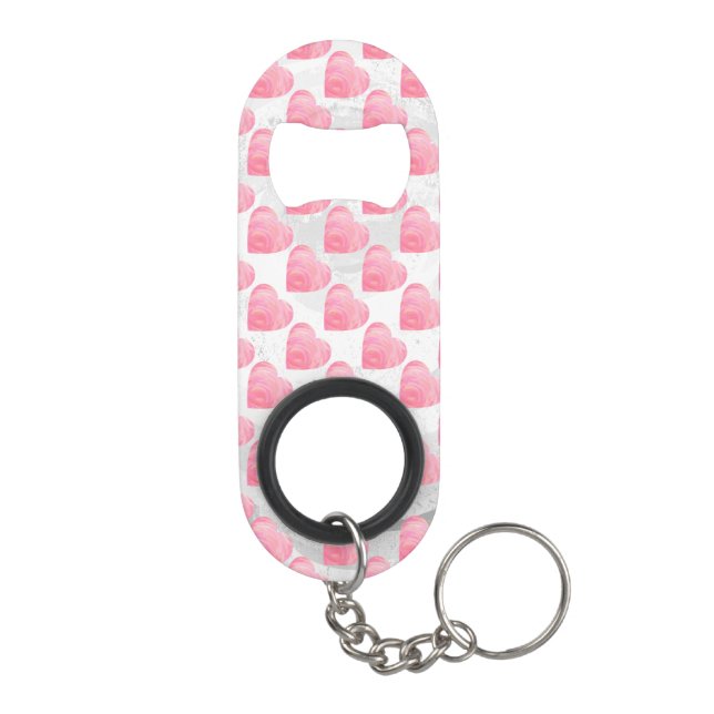 Pink Hearts Keychain Bottle Opener (Back)