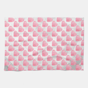 Pink Hearts Kitchen Towel