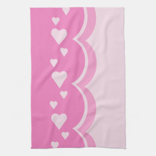 Pink Hearts Kitchen Towel