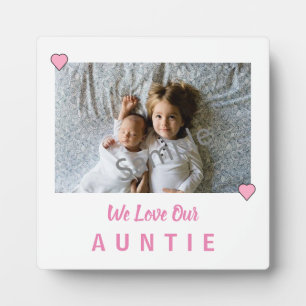 Pink Hearts Love Auntie Plaque Photo