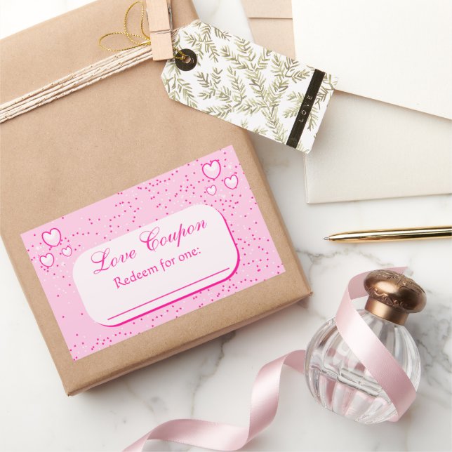 Pink Hearts Love Coupons Valentine’s Day Sticker (Gifting)